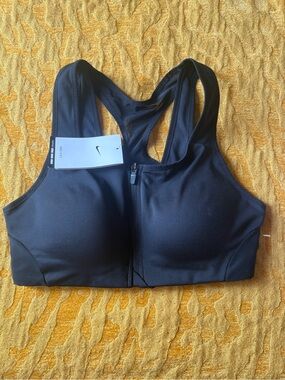 Nike Black Front-Zip High Support Sports Bra